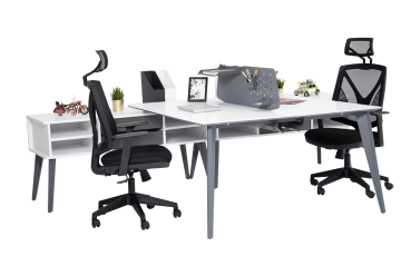 Elle Plus Metal Ayaklı İkili Workstation