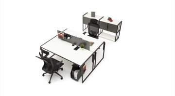 Orante Metal Ayaklı İkili Workstation