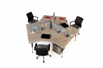 Bote Üçlü Kumaş Seperatörlü Workstation