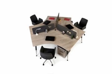 Bote Üçlü Kumaş Seperatörlü Workstation