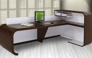 Verassi L Reception Ahşap Karşılama Bankosu