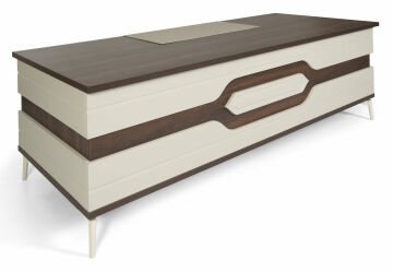 Atron Ahşap Desenli Yönetici Büro Mobilyası